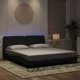 vidaXL Πλαίσιο κρεβατιού με LED, μαύρο, 180x200 εκ., βελούδινο