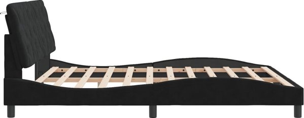 vidaXL Πλαίσιο κρεβατιού με LED, μαύρο, 180x200 εκ., βελούδινο