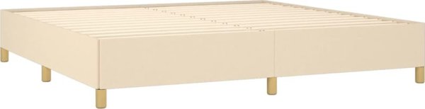 vidaXL Κρεβάτι kontinental με στρώμα, εκρού, ύφασμα, 200x200 cm
