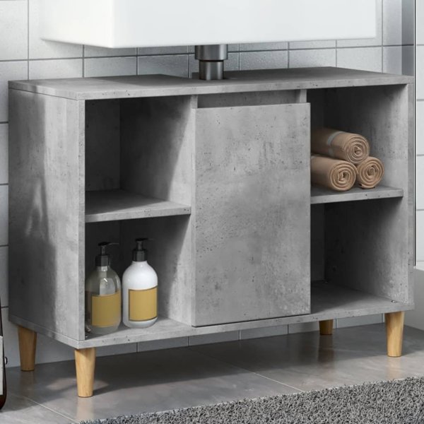 vidaXL Ντουλαπι μπανιου γκρι τσιμεντο 80x33x60 cm