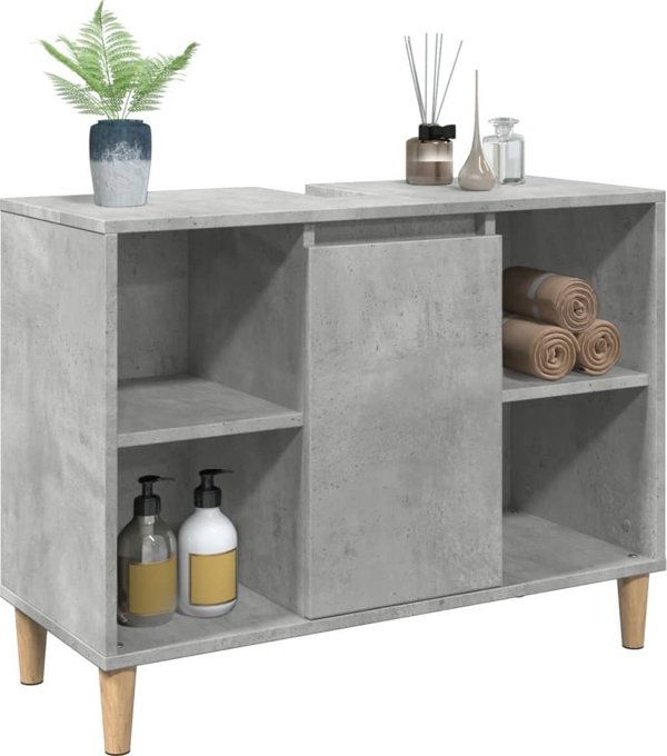 vidaXL Ντουλαπι μπανιου γκρι τσιμεντο 80x33x60 cm