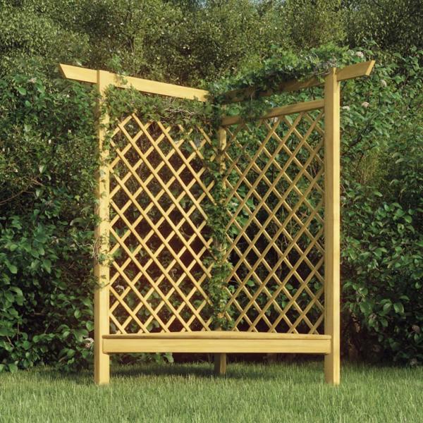 vidaXL Narozna pergola z lawka, 166x81x174 cm, impregnowana sosna