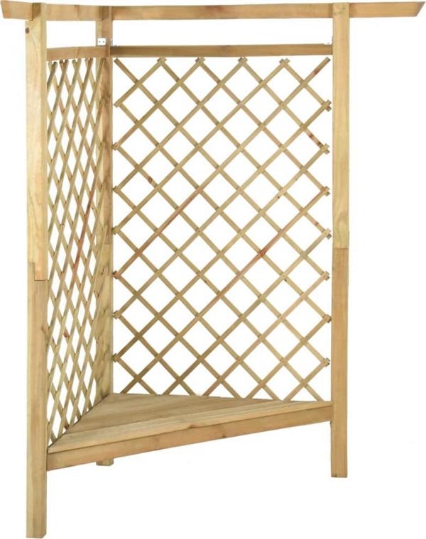 vidaXL Narozna pergola z lawka, 166x81x174 cm, impregnowana sosna