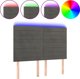 vidaXL Κεφαλάρι για κρεβάτι με LED, σκούρο γκρι, 144x5x118/128 cm, βελούδο