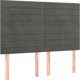 vidaXL Κεφαλάρι για κρεβάτι με LED, σκούρο γκρι, 144x5x118/128 cm, βελούδο