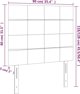 vidaXL Προσκέφαλο κρεβατιού με LED, μπλε, 90x5x118/128 cm, ύφασμα