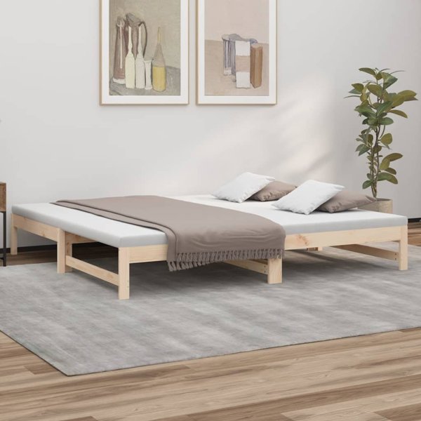 vidaXL Επεκτεινόμενο κρεβάτι, 2x(80x200) εκ., μασίφ πεύκο