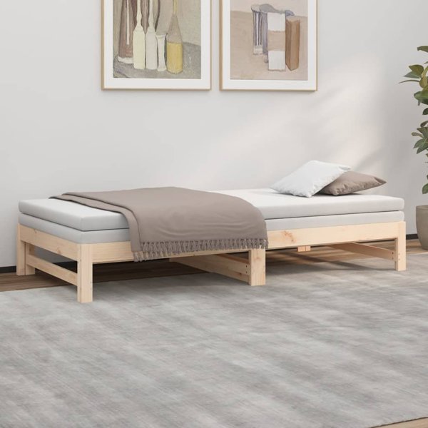 vidaXL Επεκτεινόμενο κρεβάτι, 2x(80x200) εκ., μασίφ πεύκο