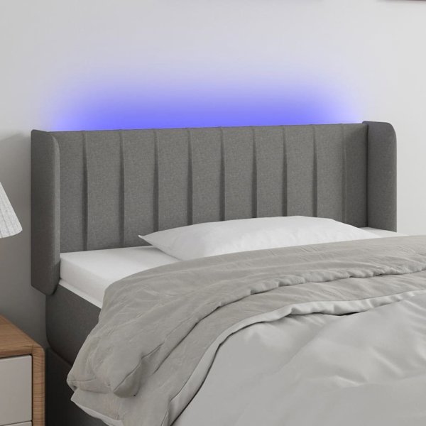 vidaXL Zaglowek do lozkou me LED, skouro gkrizo, 103x16x78/88 cm, yfasma