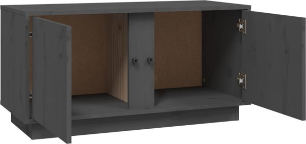 vidaXL vidaXL Szafka pod telewizor, szara, 80x35x40,5 cm, lite drewno sosnowe