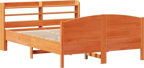 vidaXL Rama lozka bez materaca woskowy braz 140x190 cm lita sosna