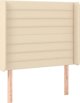 vidaXL Λουζκο κοντινεντάλε με στρώμα, κρεμ, 90x190 cm, ύφασμα