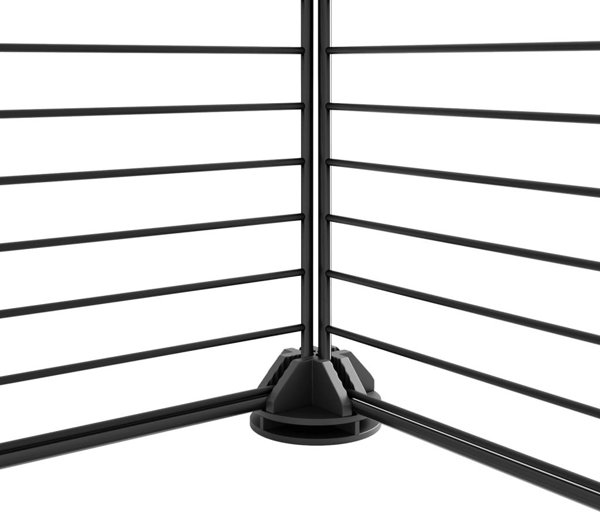vidaXL Κλωβός για ζώα με πόρτα 44 πάνελ μαύρος 35x35 cm από ατσάλι