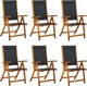 vidaXL Αναδιπλούμενα κήπου καρέκλες, σετ 6, ξύλο ακακίας και textilene