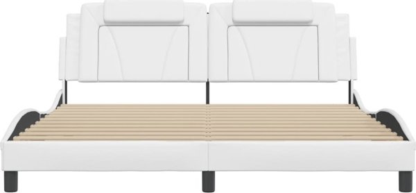 vidaXL Rama κρεβατιού με κεφαλάρι, λευκή, 180x200 cm, συνθετικό δέρμα