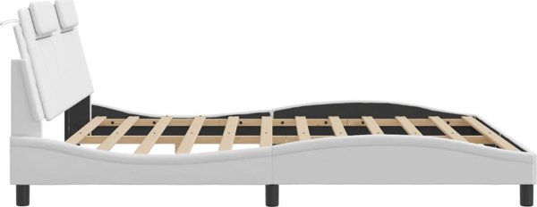 vidaXL Rama κρεβατιού με κεφαλάρι, λευκή, 180x200 cm, συνθετικό δέρμα