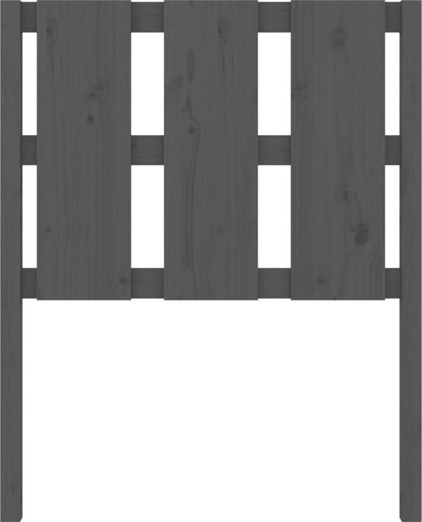 vidaXL κεφαλάρι κρεβατιού γκρι 80,5x4x100 cm από μασίφ πεύκο