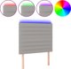 vidaXL Zaglowek do lozka me to LED, jasnoszary, 90x5x118/128 cm, tkanina