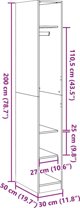 vidaXL Ντουλάπα, γκρι σκυρόδεμα, 30x50x200 εκ., σύνθετο ξύλο