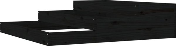 vidaXL Donica, czarna, 107x107x27 cm, lite drewno sosnowe