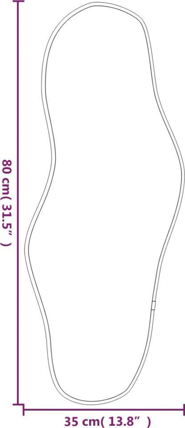 vidaXL Καθρέφτης τοίχου, μαύρος, 80x35 εκ.