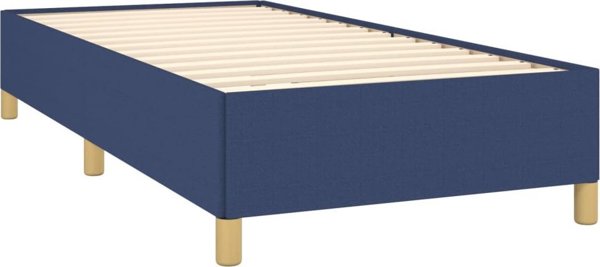 vidaXL Κρεβατοκάμαρα πλαίσιο κρεβατιού, μπλε, 90x200 εκ, επενδεδυμένο ύφασμα