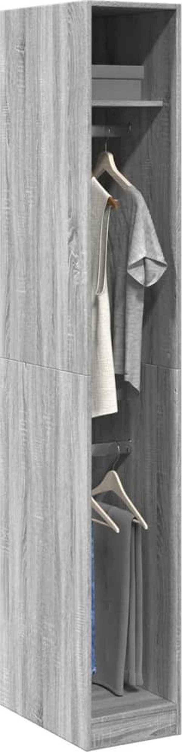 vidaXL Szafa, szary dab sonoma, 30x50x200 cm, material drewnopochodny