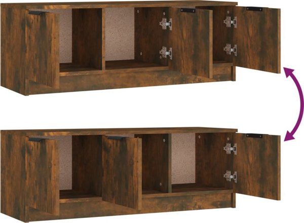 vidaXL Έπιπλο Τηλεόρασης, Καπνιστή Δρυς, 102x35x36,5 εκ.