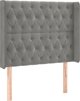 Κοντινενταλ κρεβάτι με στρώμα και LED, γκρι 90x190 cm, βελούδο