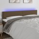 vidaXL Ζαγλόουεκ για κρεβάτι με LED, σκούρο καφέ, 200x5x78/88 εκ., ύφασμα