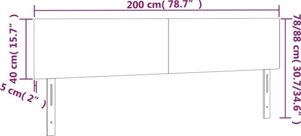 vidaXL Ζαγλόουεκ για κρεβάτι με LED, σκούρο καφέ, 200x5x78/88 εκ., ύφασμα