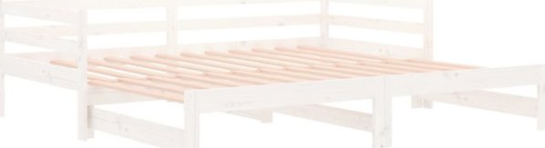 vidaXL Αναδιπλούμενο κρεβάτι, λευκό, 2x(80x200) εκ., από παλιό πεύκο