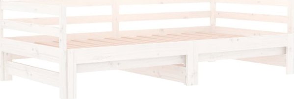 vidaXL Αναδιπλούμενο κρεβάτι, λευκό, 2x(80x200) εκ., από παλιό πεύκο