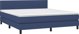 vidaXL Κρεβάτι continental με στρώμα, μπλε, 160x200 εκ., ύφασμα