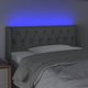 vidaXL προσκέφαλο κρεβατιού με LED, ανοιχτό γκρι, 93x16x78/88 εκ., ύφασμα