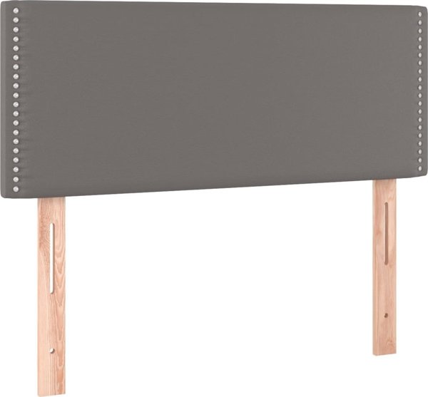 vidaXL Κεφαλάρι κρεβατιού με LED, γκρι, 80x5x78/88 cm, τεχνητό δέρμα