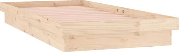 vidaXL Rama κρεβατιού με LED, 90 x 200 εκ, μασίφ ξύλο