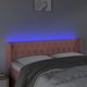 vidaXL Κεφαλάρι κρεβατιού με LED, ροζ, 163x16x78/88cm, βελούδο