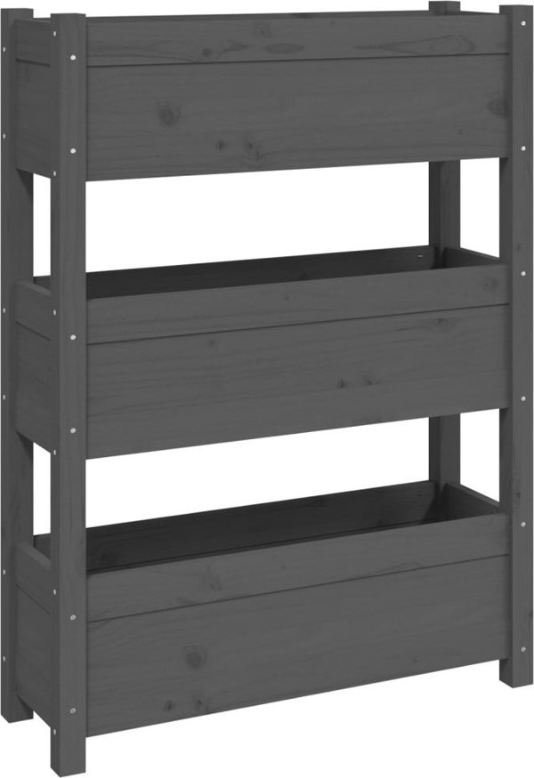 vidaXL Donica, szara, 77x25x104,5 cm, lite drewno sosnowe