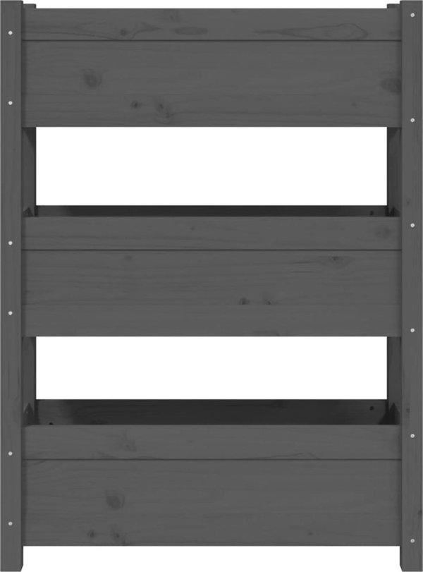 vidaXL Donica, szara, 77x25x104,5 cm, lite drewno sosnowe