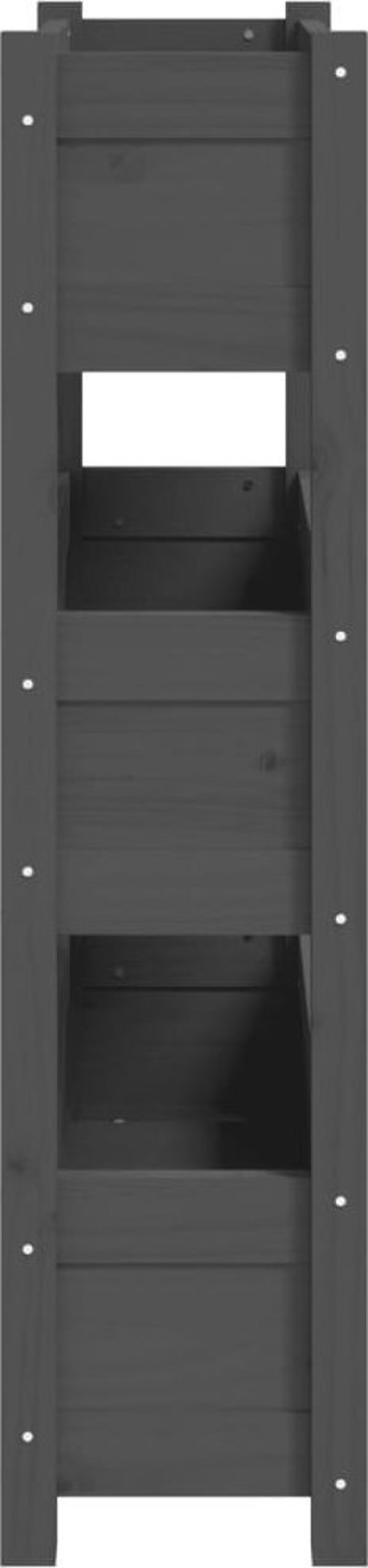 vidaXL Donica, szara, 77x25x104,5 cm, lite drewno sosnowe