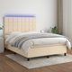 vidaXL Κρεβάτι Continental με Στρώμα, Κρεμ, 140x200 εκ, Υφασμάτινο