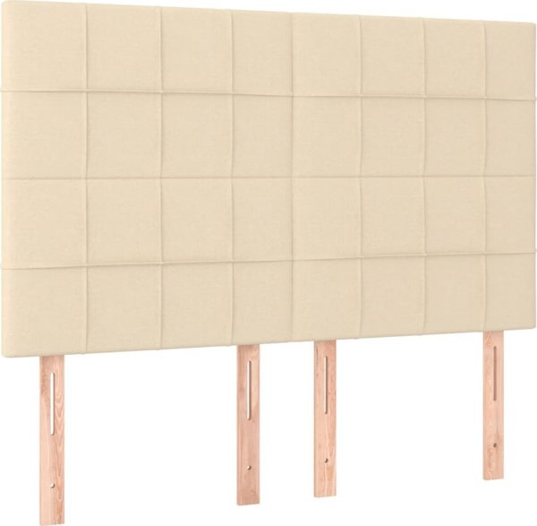 vidaXL Κρεβάτι Continental με Στρώμα, Κρεμ, 140x200 εκ, Υφασμάτινο