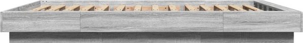 vidaXL Σκελετός Κρεβατιού, Γκρι Δρυς Sonoma, 140x200 εκ, Υλικό Ξύλου