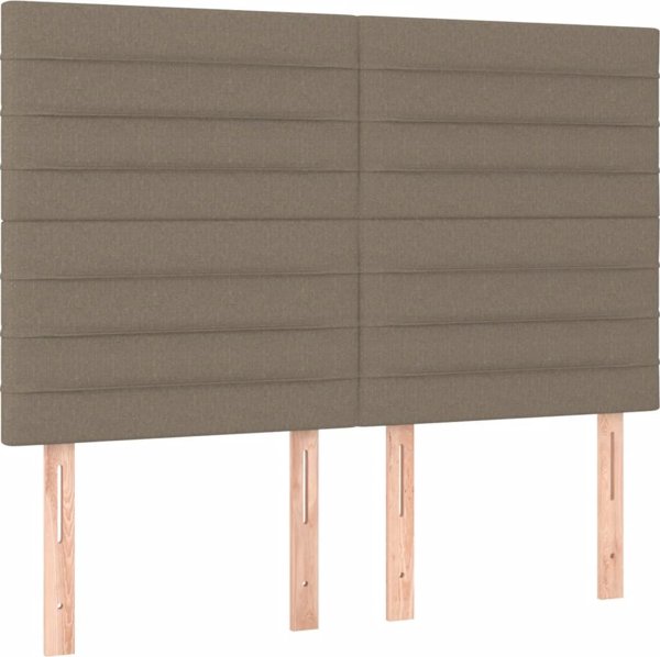 vidaXL Κεφαλάρι κρεβατιού με LED, taupe, 144x5x118/128 cm, ύφασμα