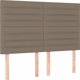 vidaXL Κεφαλάρι κρεβατιού με LED, taupe, 144x5x118/128 cm, ύφασμα