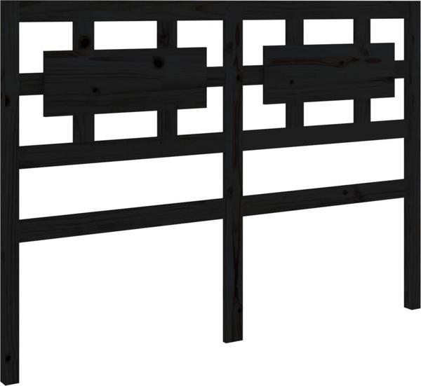 vidaXL Κεφαλάρι κρεβατιού, μαύρο, 125,5x4x100 cm, συμπαγές ξύλο πεύκου