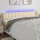 vidaXL Κεφαλαρι για κρεβατι με LED, κρεμ, 163x16x78/88 cm, υφασμα