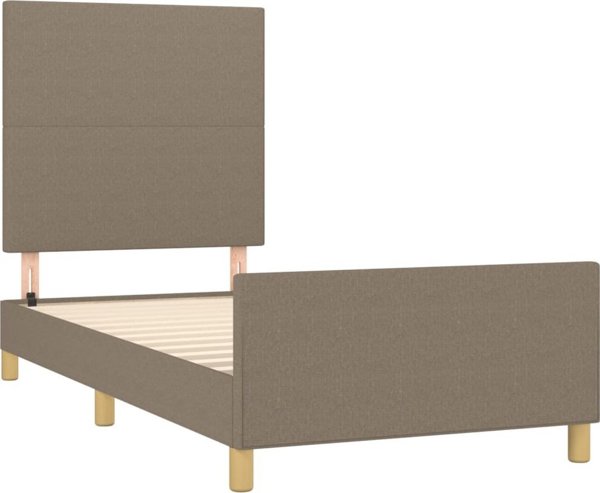 vidaXL Κρεβάτι με κεφαλάρι, ταυπέ χρώμα, 80x200 cm, επενδεδυμένο ύφασμα