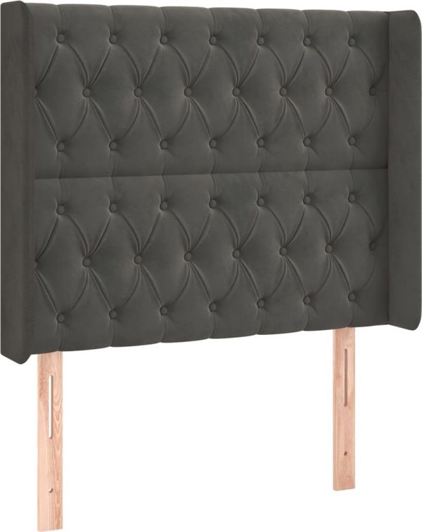 vidaXL Zaglok uszak, ciemnoszary, 103x16x118/128 cm, aksamit